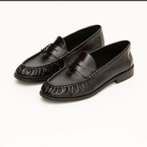Shop Peche Viral Hugh Black Leather loafers size 7.5-8 New in box